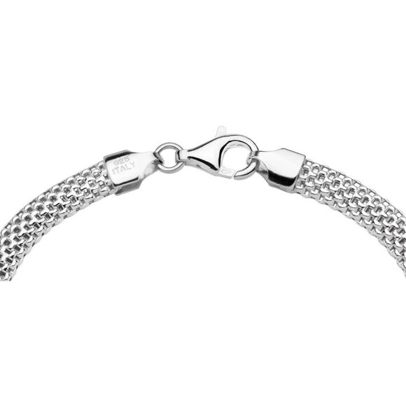 Elegant Italian 5mm Sterling Silver Mesh Chain Bracelet for Women with Lobster C - Picture 3 of 6